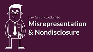 Misrepresentation and Nondisclosure  Contracts  Defenses amp Excuses [upl. by Ahsinroc]