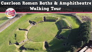 CAERLEON ROMAN BATHS amp AMPHITHEATRE WALES  Walking Tour  Pinned on Places [upl. by Waynant]