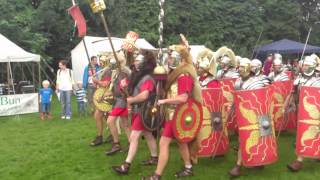 Roman Reenactment at the Amphitheatre in Caerleon Marching In [upl. by Anial]