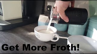 How to Get More Froth from Your Nespresso Coffee Aeroccino  Nespresso tips and help [upl. by Nueormahc498]